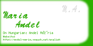 maria andel business card